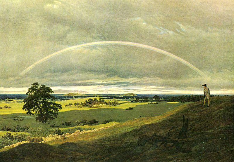 Landschaft mit Regenbogen, Caspar David Friedrich